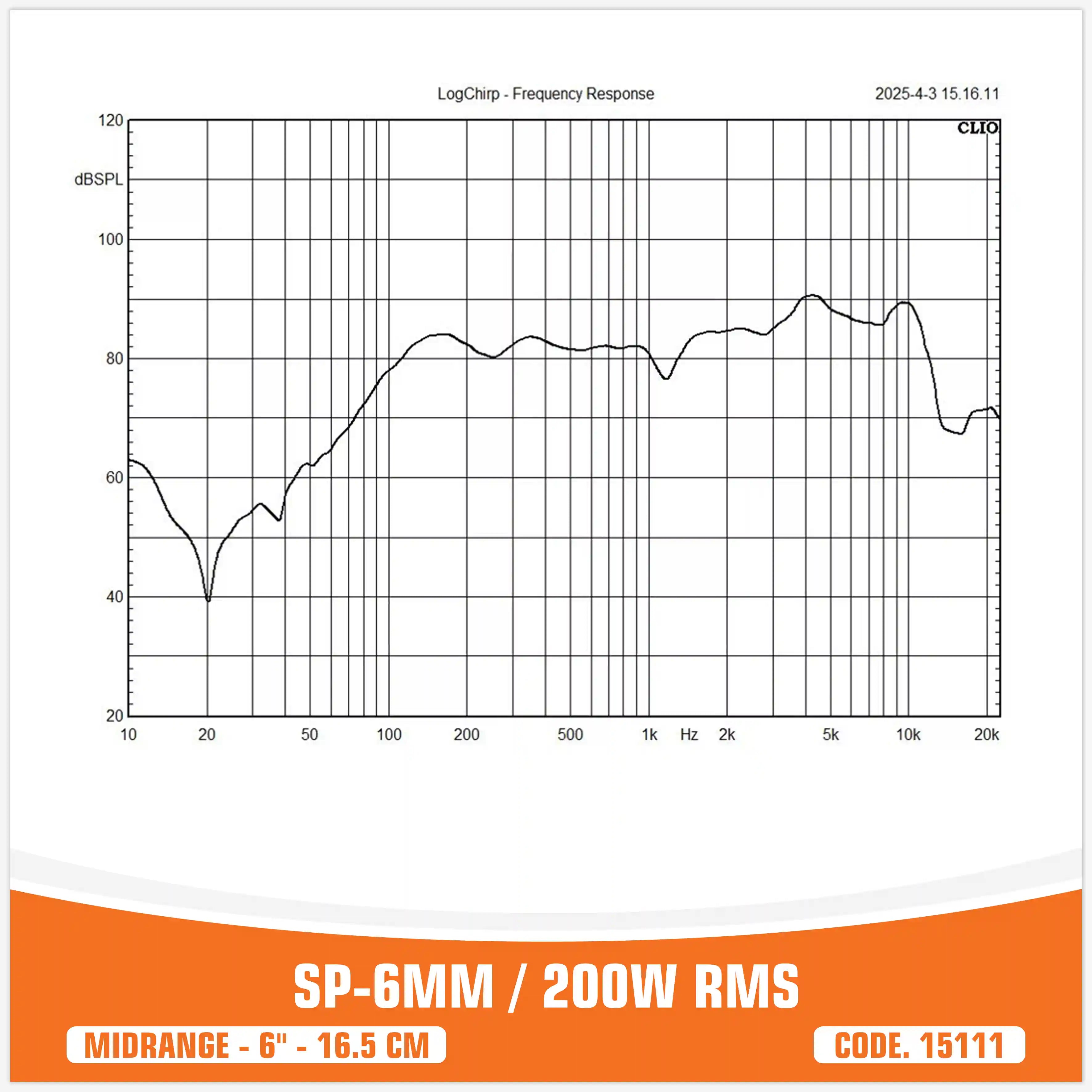 SP 6MM MEDIO RANGO EXTREMO 6,5"/16,5CM 200W RMS (PRECIO POR PAR)