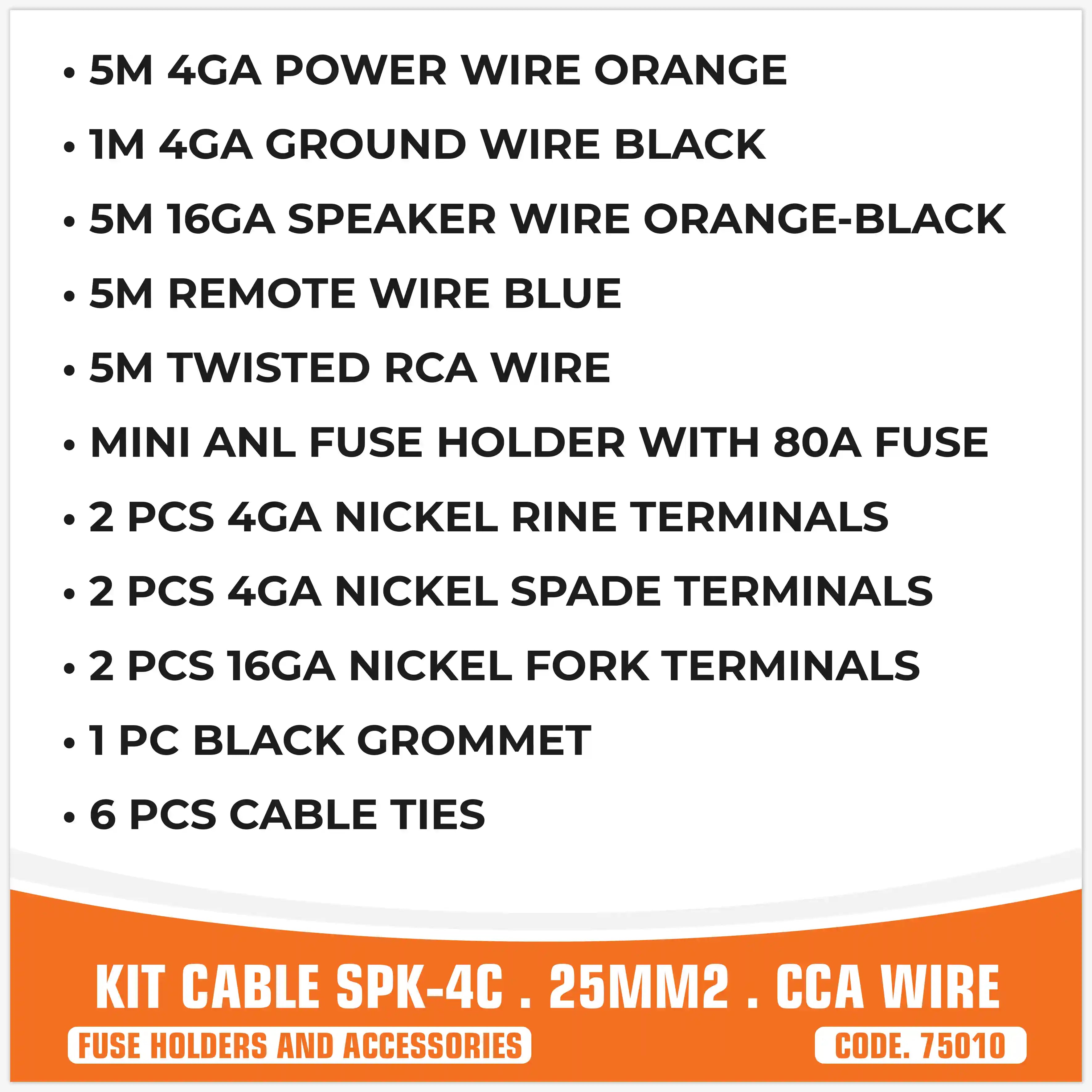 SP KIT CABLE 4 AWG CCA (PRICE POR PACK)