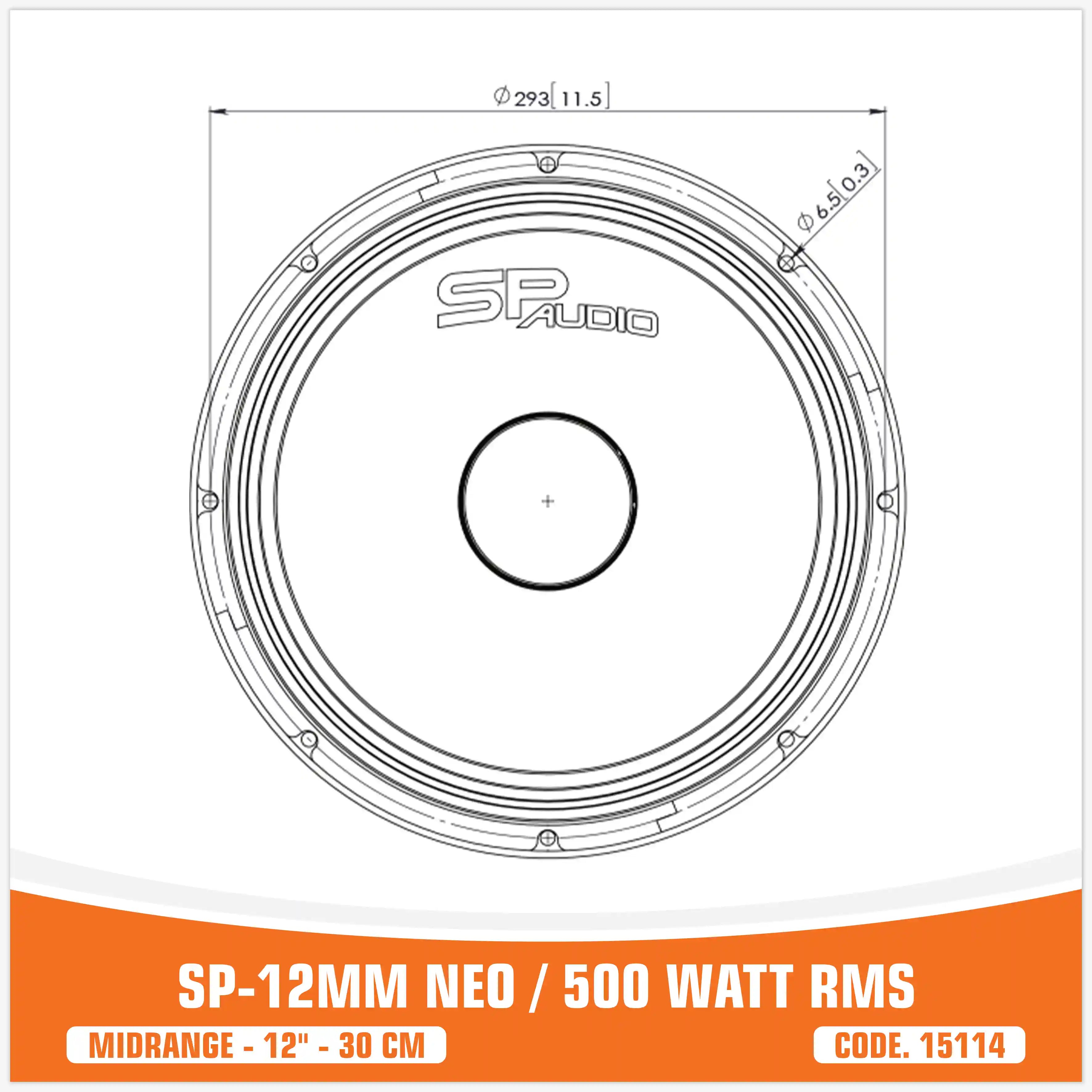 SP 12MM NEO MIDRANGE EXTREME 12"/30CM NEO MAGNET 500W RMS (UNIT PRICE)