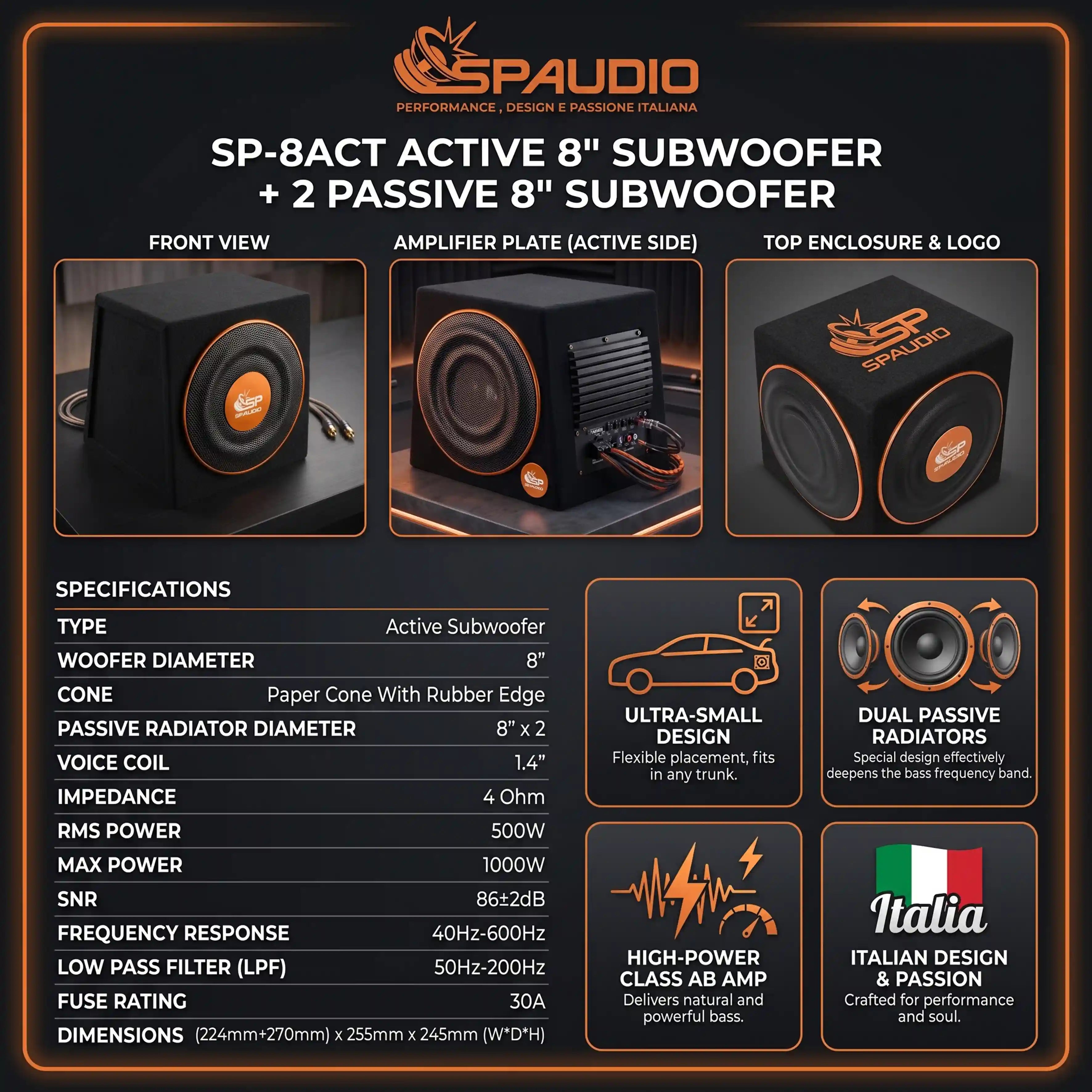 SP-8ACT ACTIVE SUBWOOFER