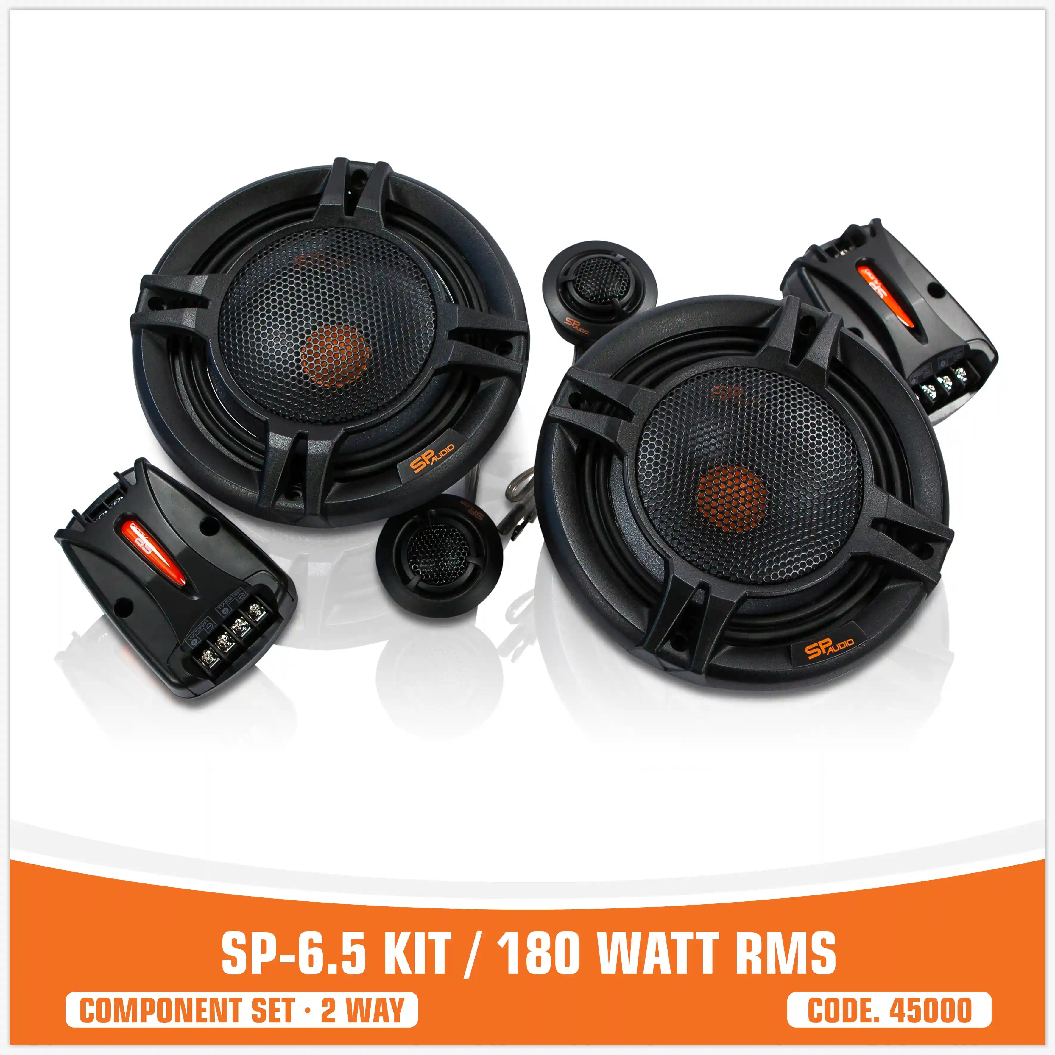 SP 6.5 KIT . 2 WAY 2 WOOFER +2 TW + 2 CROSS 180W RMS (KIT PRICE)