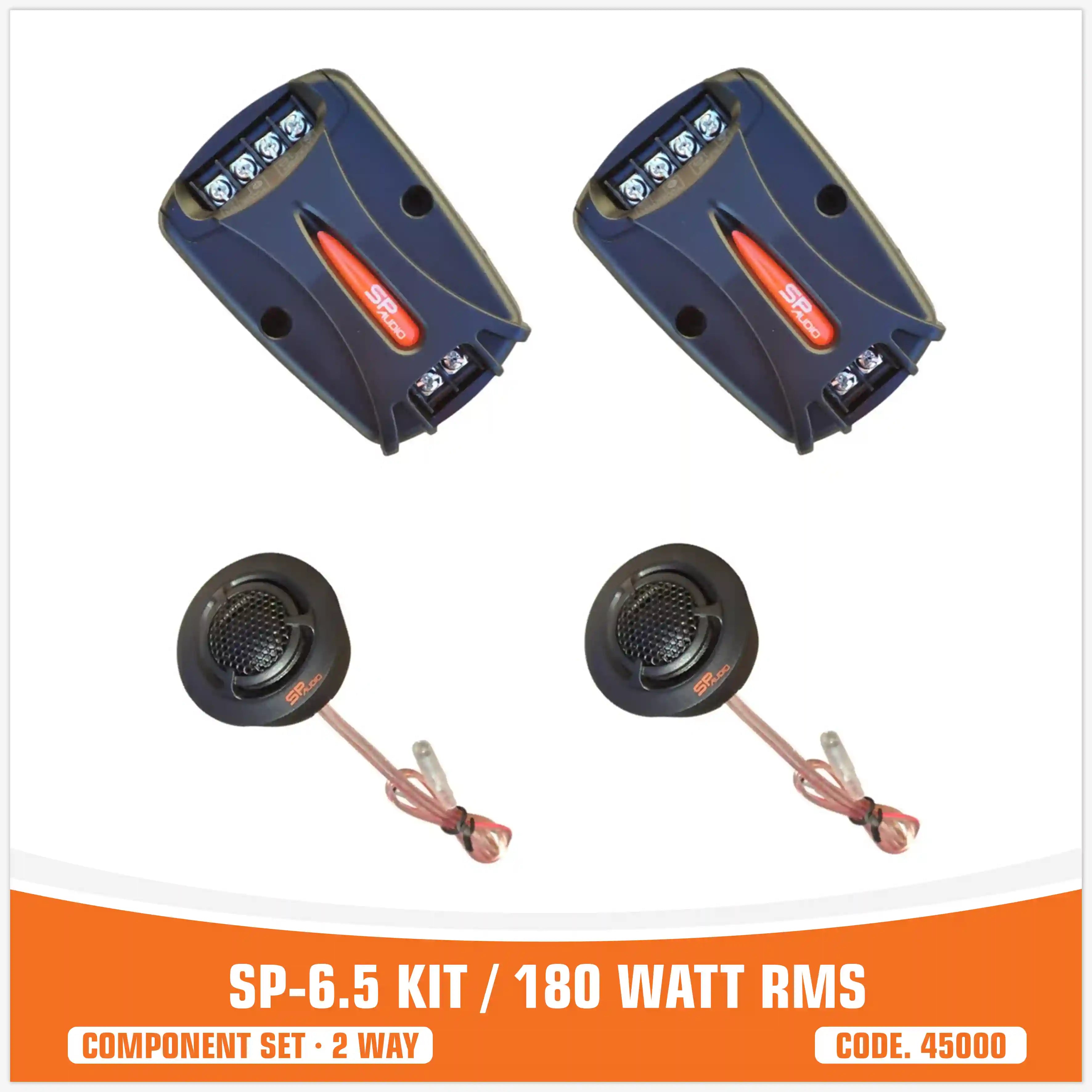 SP 6.5 KIT . 2 WAY 2 WOOFER +2 TW + 2 CROSS 180W RMS (KIT PRICE)