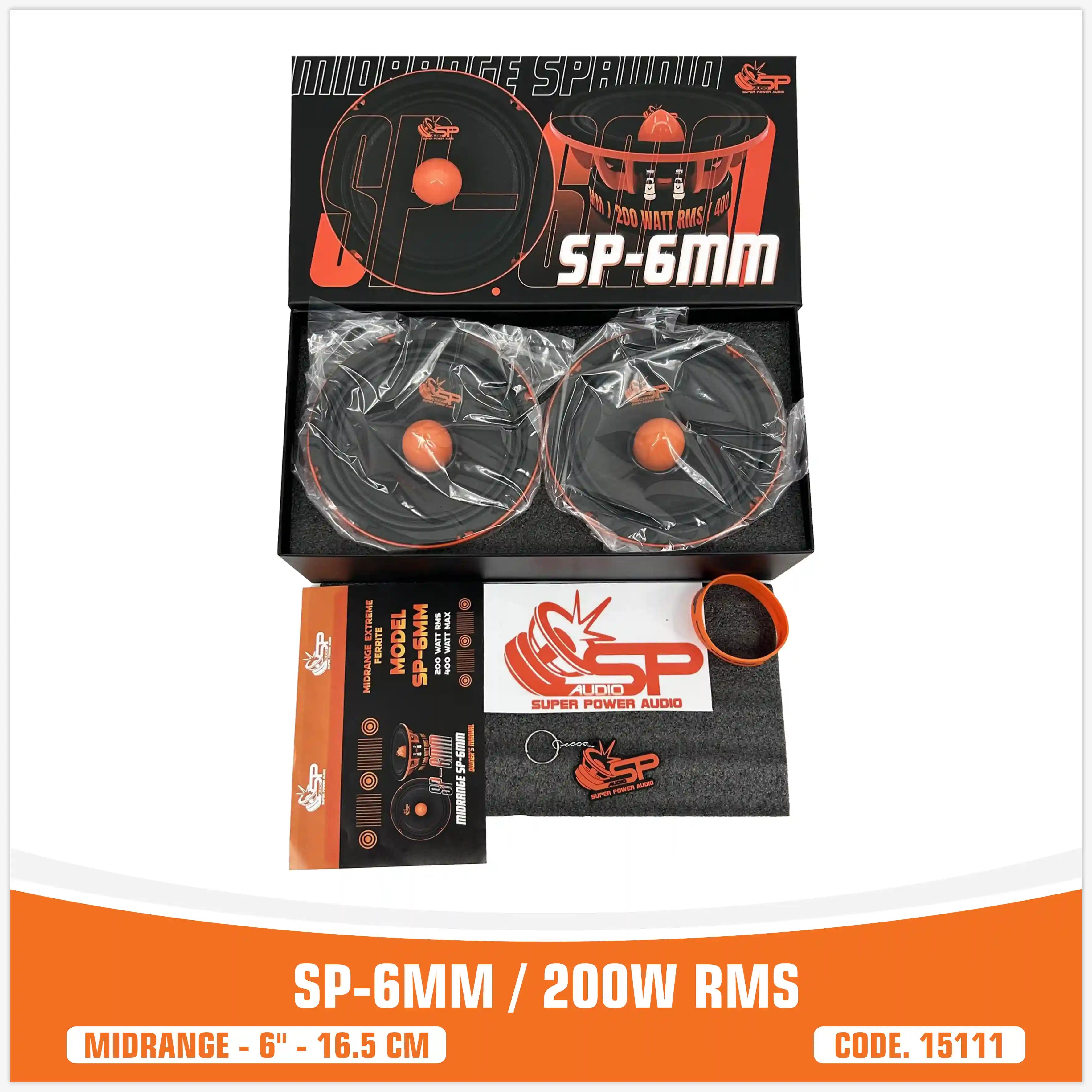  SP 6MM MEDIO RANGO EXTREMO 6,5"/16,5CM 200W RMS (PRECIO POR PAR)