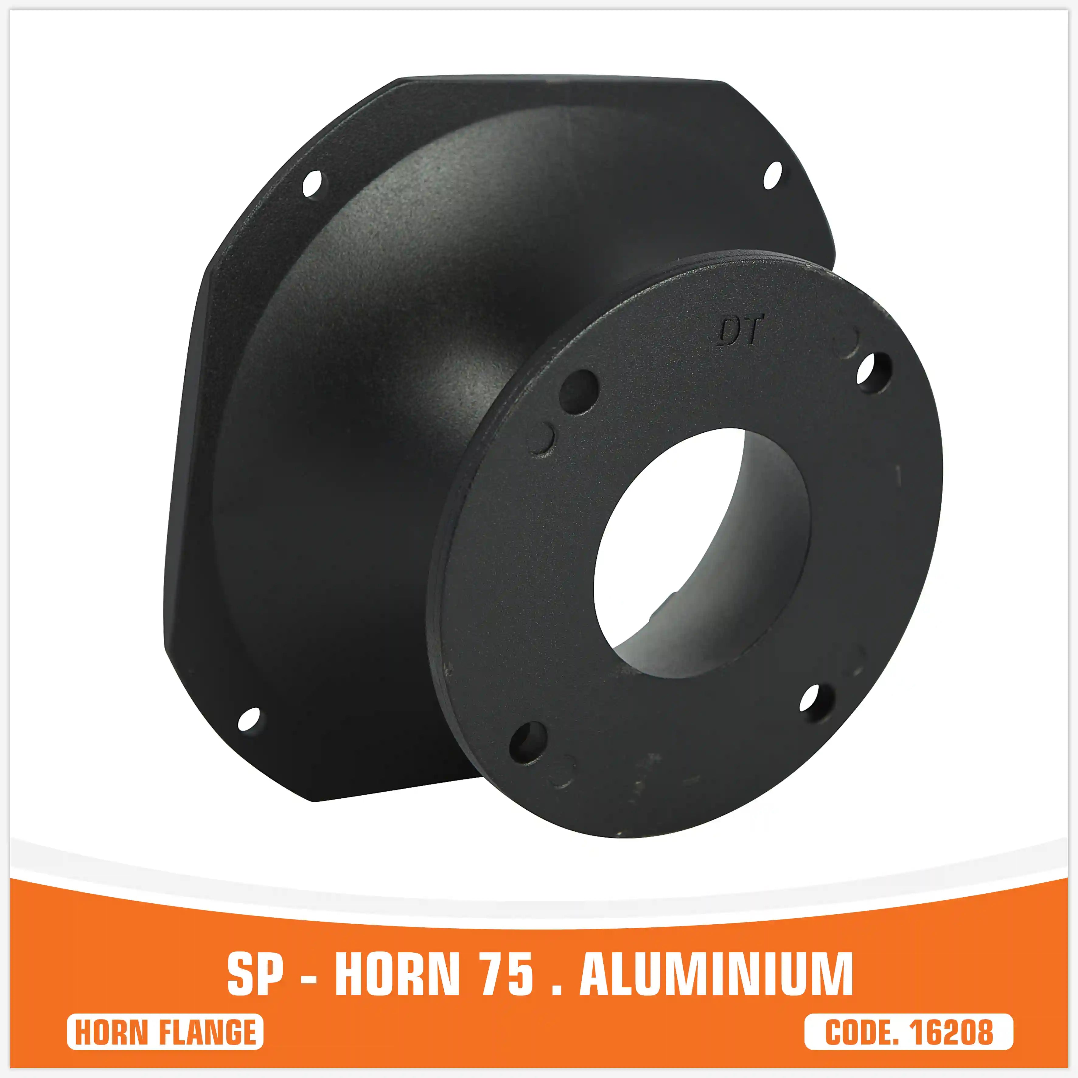 SP-HORN 75 black aluminium horn flange for compression driver – SP Audio – view 4
