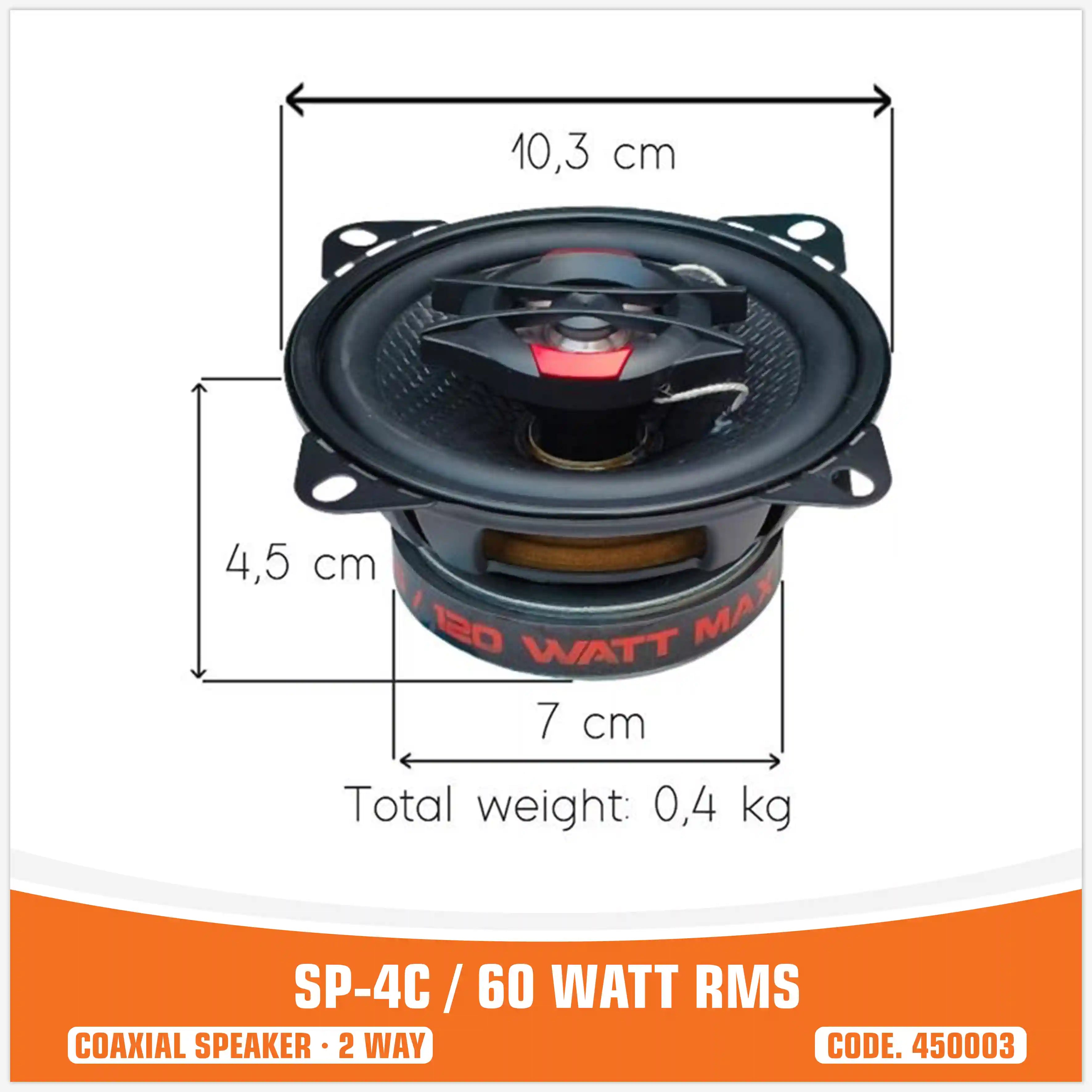 SP 4C COAXIAL SPEAKERS 4"/10CM (PAIR PRICE)