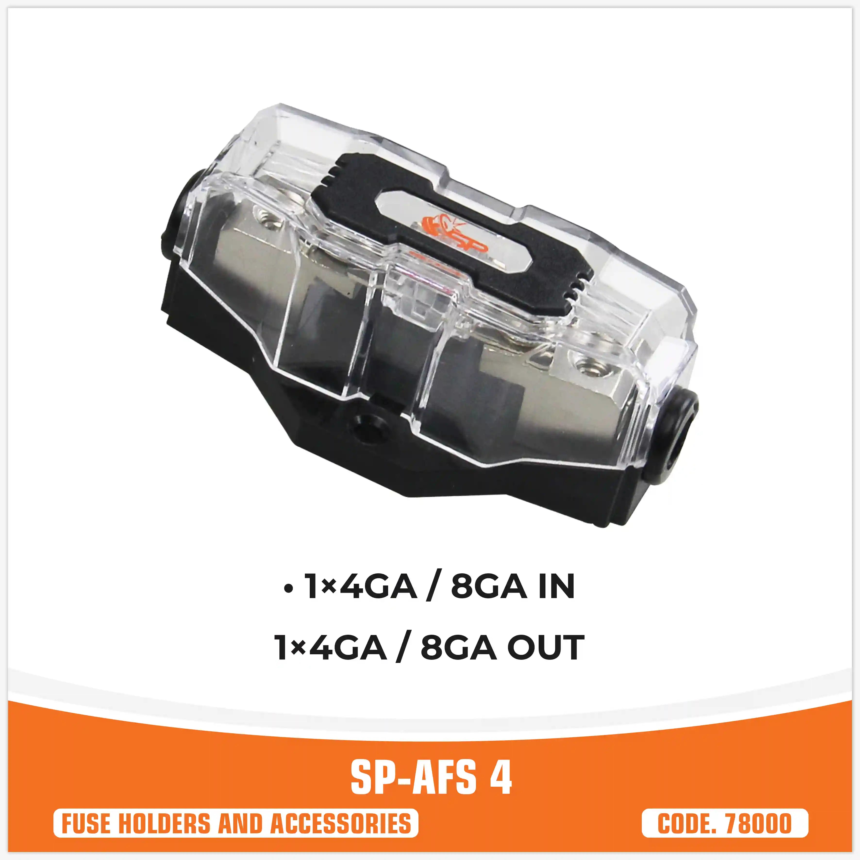 SP AFS4  FUSEHOLDER MINI ANL 1x4GA/8GA IN + 1x4/8 GA  OUT