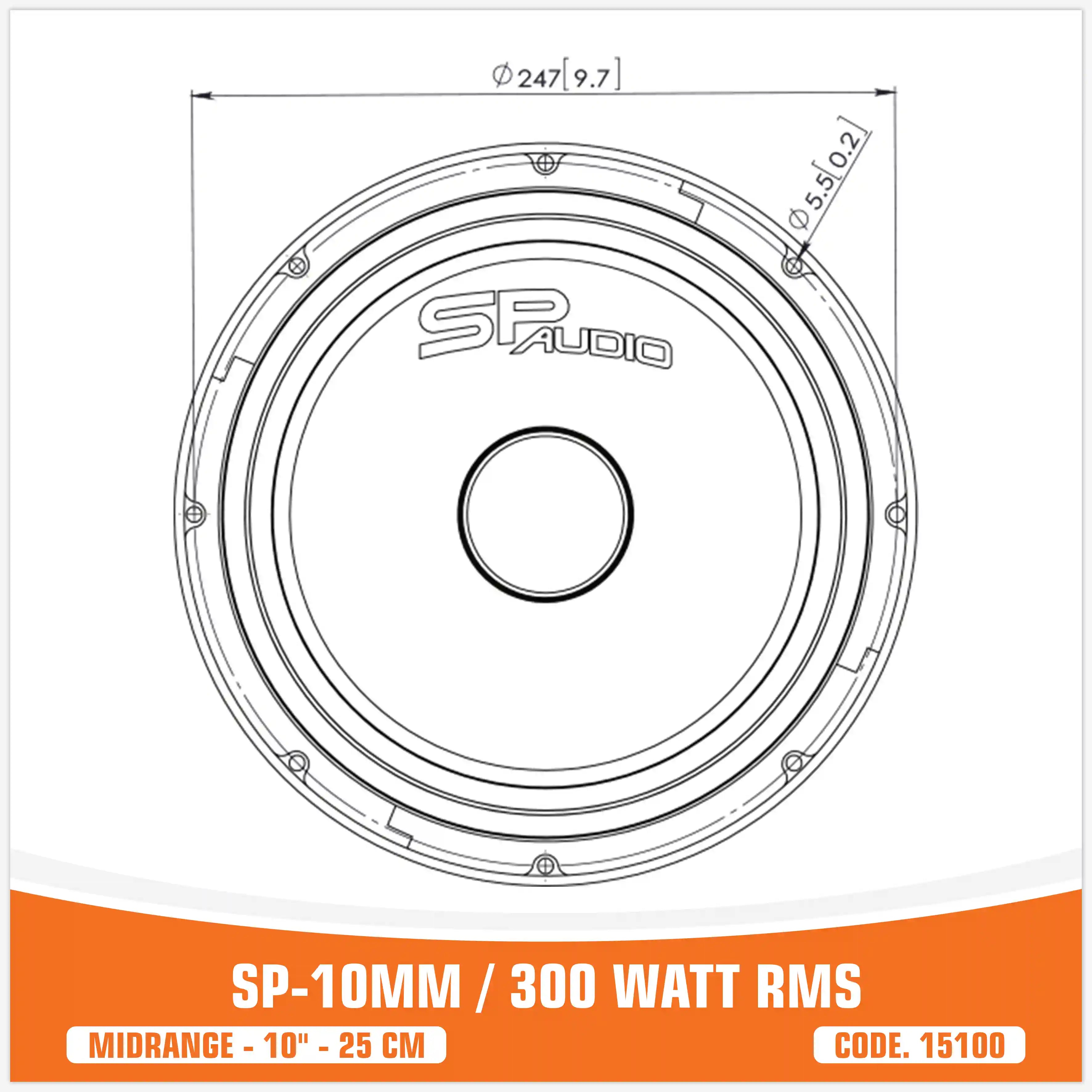 SP 10MM MIDRANGE EXTREME 10"/25CM 300W RMS (UNIT PRICE)