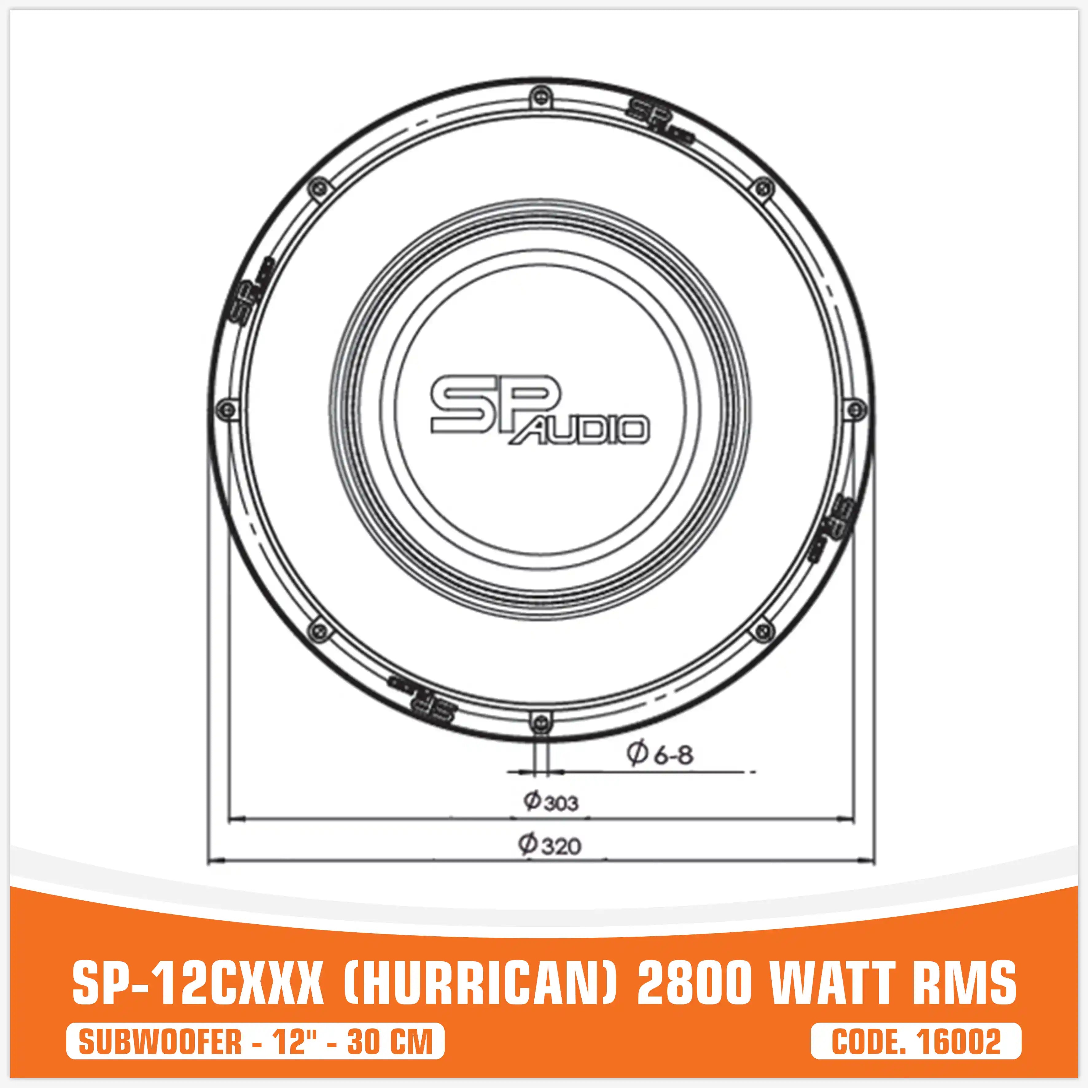 SP 12CXXX SUBWOOFER 12"/30CM 2800W RMS (UNIT PRICE)