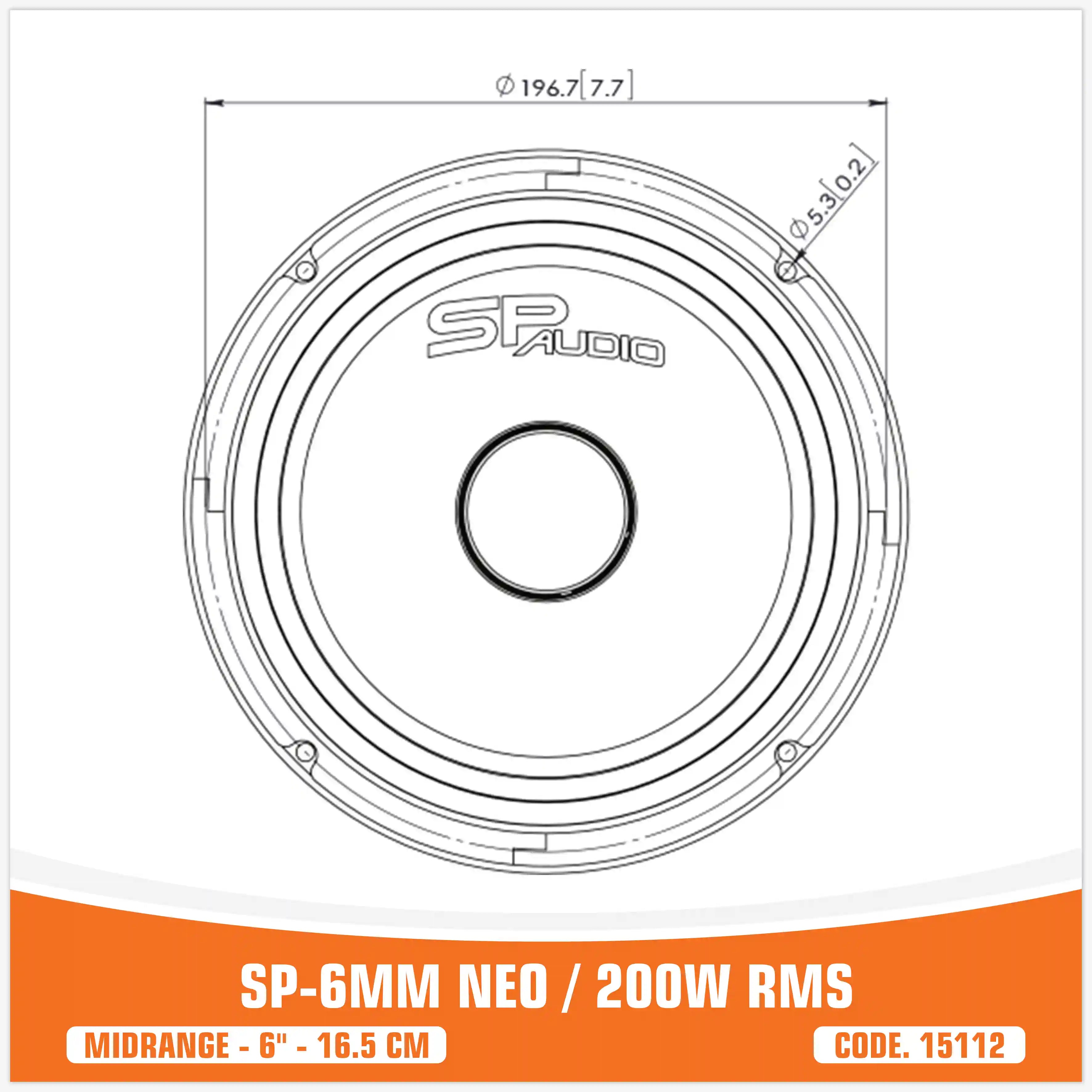 SP 6MM NEO MIDRANGE EXTREME 6,5"/16,5CM NEO MAGNET 200W RMS (UNIT PRICE)