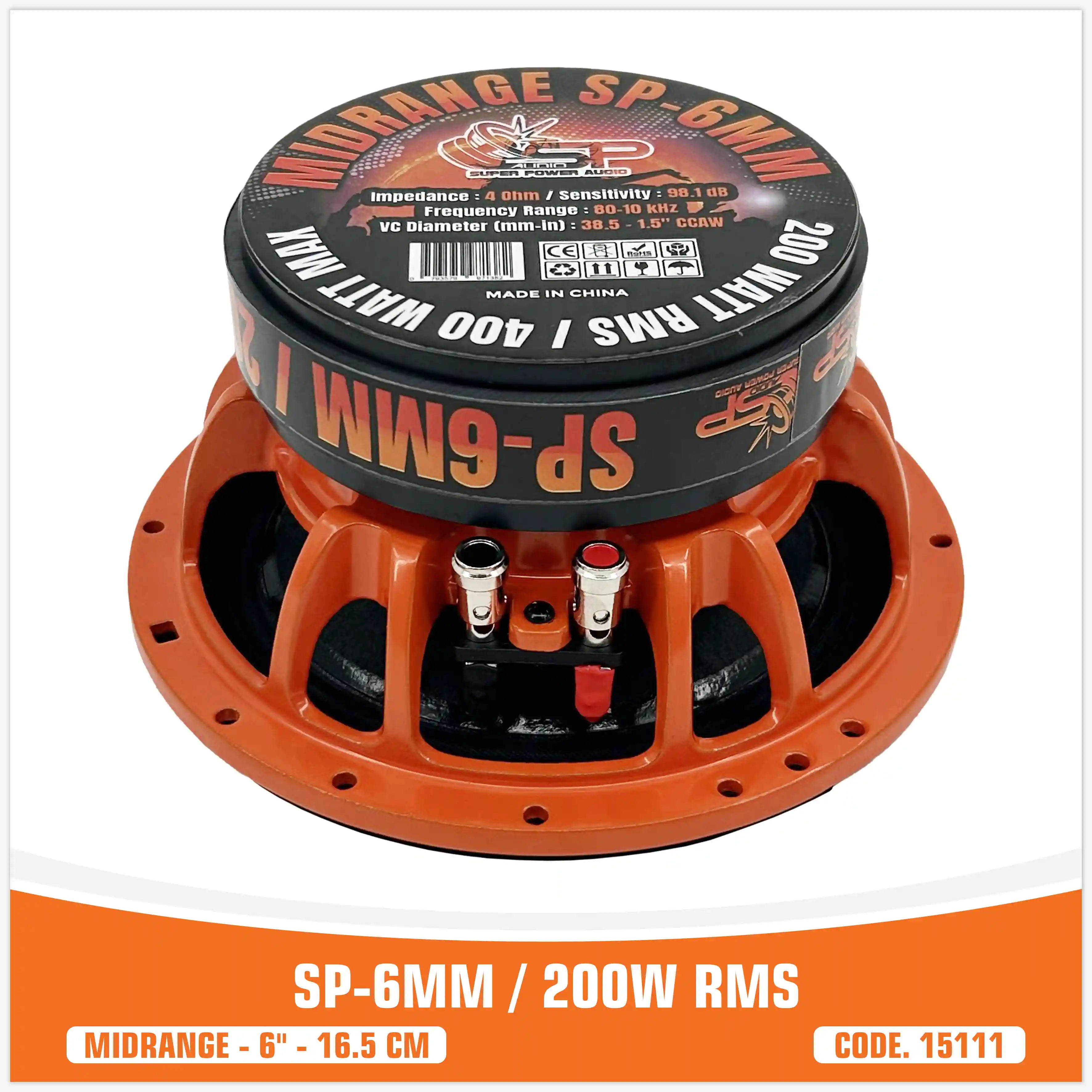 SP 6MM MEDIO RANGO EXTREMO 6,5"/16,5CM 200W RMS (PRECIO POR PAR)