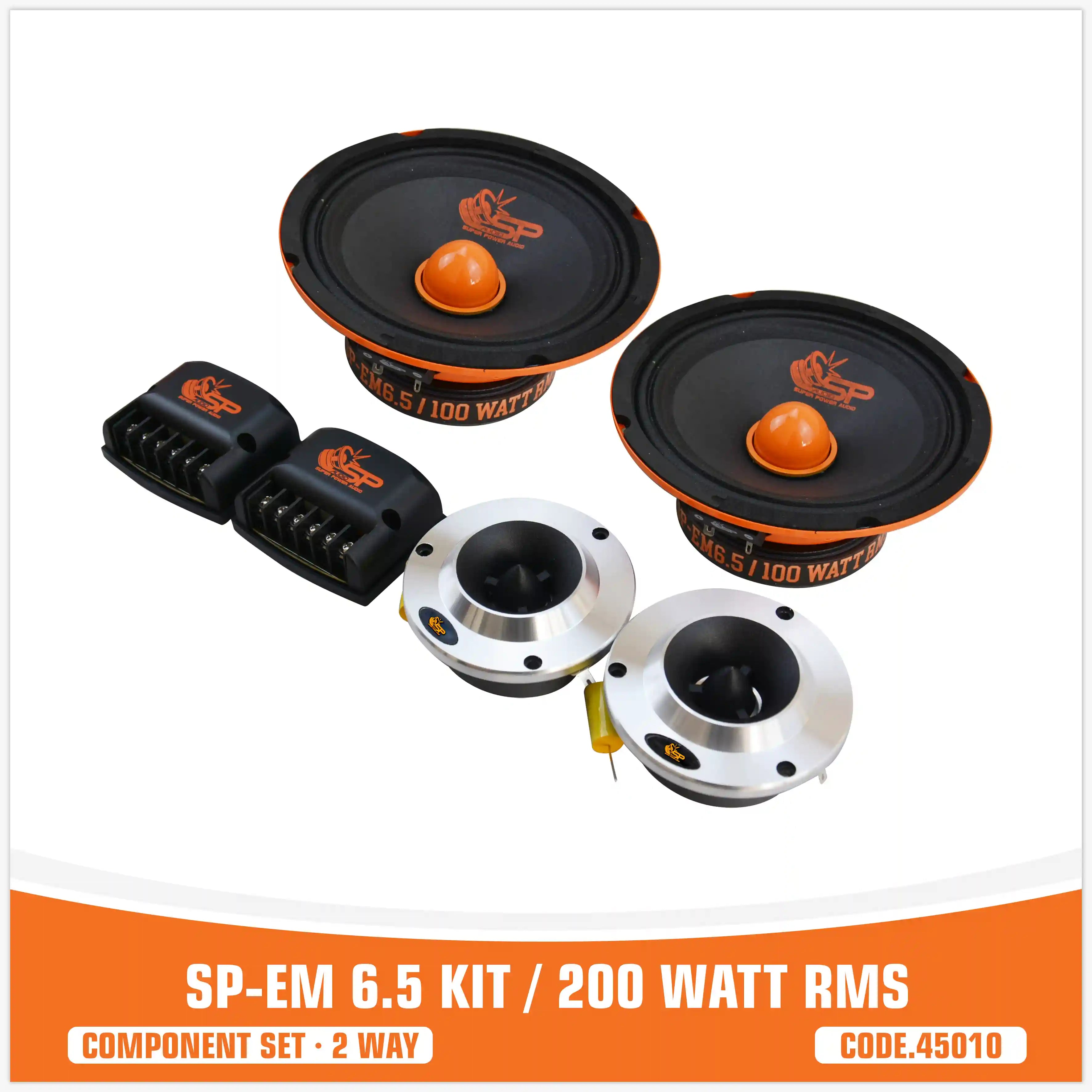 SP EM 6.5KIT 2 WAY 2 WOOFER +2 TW + 2 CROSS 200W RMS (KIT PRICE)